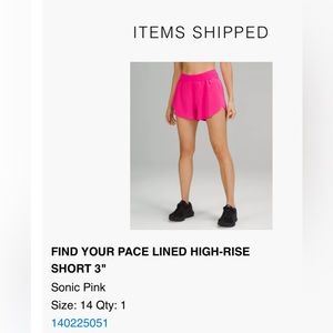 Sonic pink Find Your Pace High Rise Short 3”